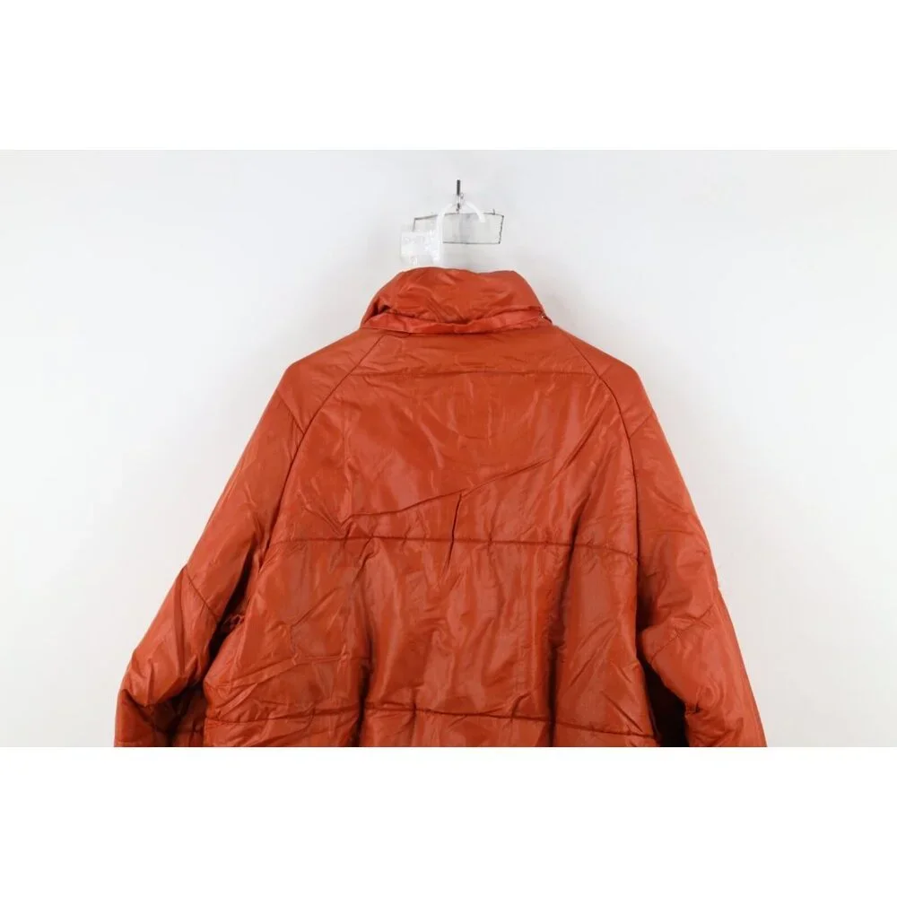 Vtg 70s Streetwear Mens XL Distressed Full Zip Winter Puffer Jacket Orange USA - Picture 16 of 16